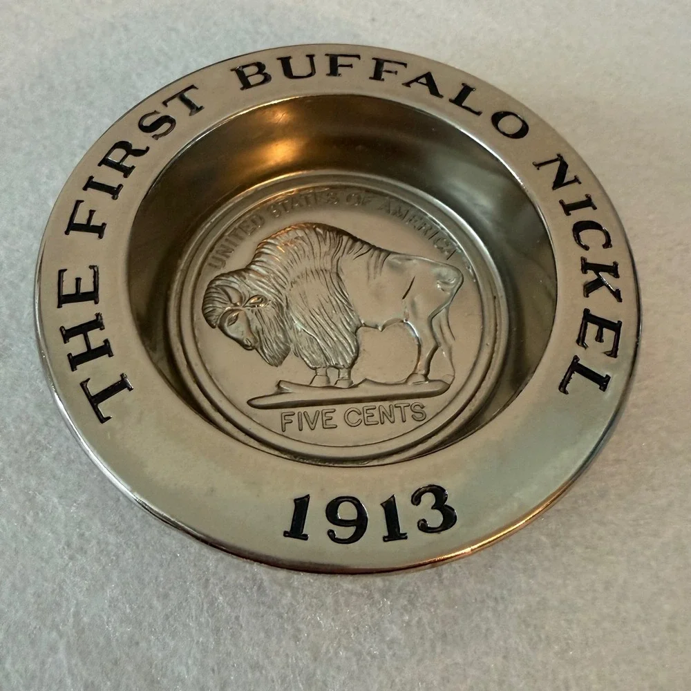 Vintage Buffalo Nickel Soap‎ Dish 1913 Design w/ Unused Soap James E Fraser Box